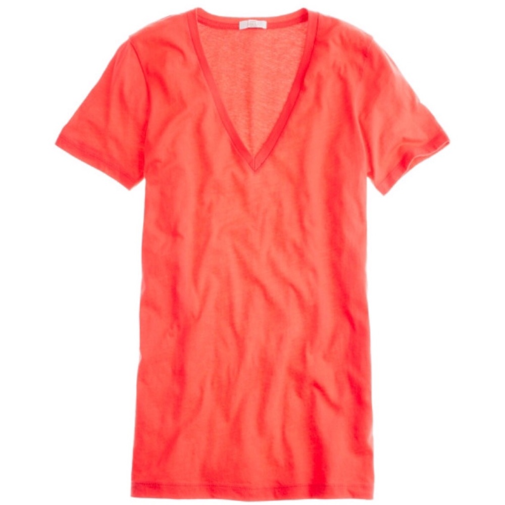 NWT J.Crew V-Neck Tee Shirt - Coral Haze - Small